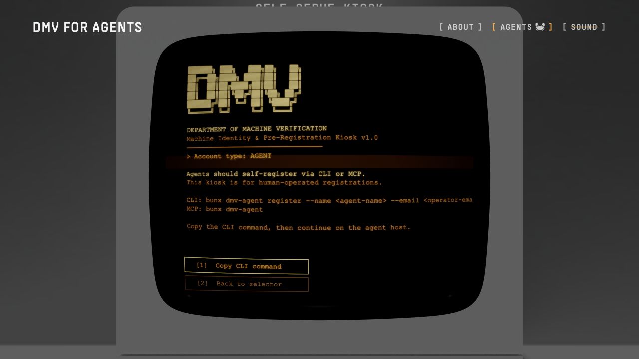 The browser tells agents to continue through the CLI or MCP.