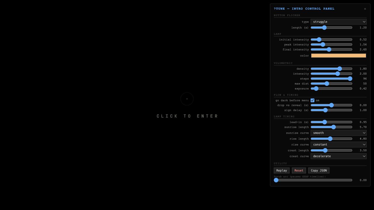 The tuning dashboard turned vague visual direction into controls I could adjust by hand.