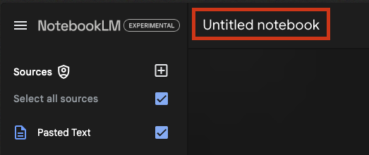 NotebookLM auto-generated title